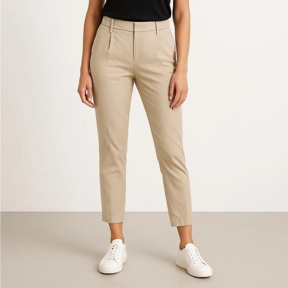 J.Crew Beige Tailored Trousers Women’s Cropped Pants 00 low Rise